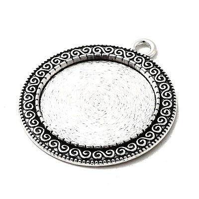 Tibetan Style Alloy Pendant Cabochon Settings LS-TIBEP-N003-52AS-1