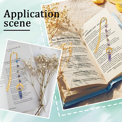 Bullet Natural Gemstone Bookmark AJEW-SC00013-1