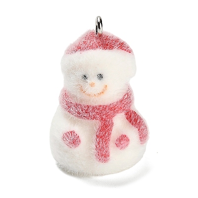 Christmas Flocky Opaque Resin Pendants LS-RESI-C064-01D-1