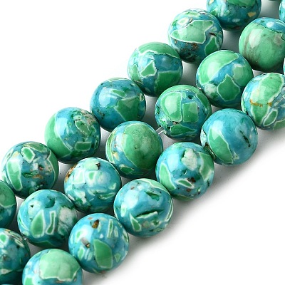 Dyed Natural Magnesite Beads Strands G-L617-D01-8mm-01-1