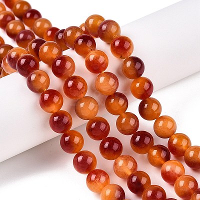 Dyed Natural White Jade Beads Strands G-T138-10mm-210-24-1