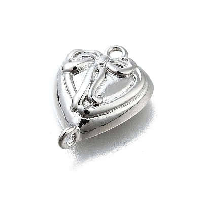 Brass Bowknot Heart Links KK-K400-49P-02-1