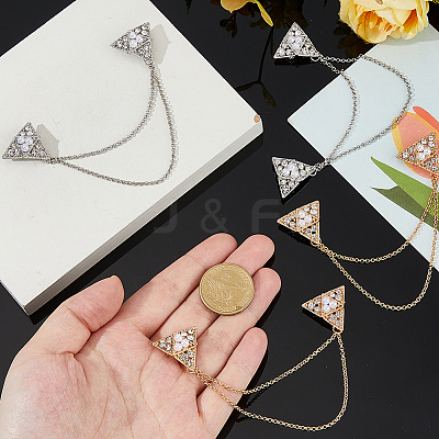 6Pcs 2 Colors Triangle Lapel Pins JEWB-FH0002-55-1