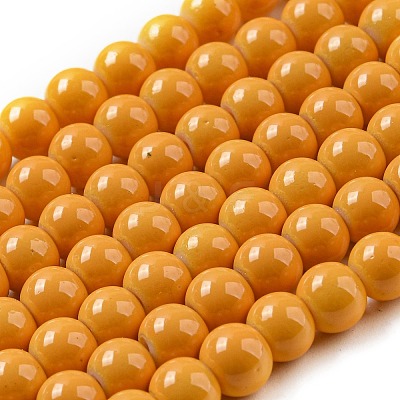 Painted Glass Bead Strands DGLA-S071-6mm-22-1