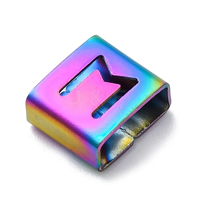 Ion Plating(IP) 304 Stainless Steel Square Slide Charms STAS-L132-22M-M-1