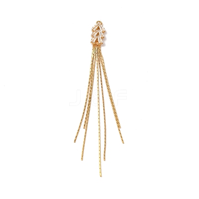 Brass Micro Pave Clear Cubic Zirconia Big Pendants KK-G510-01G-1