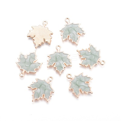 Golden Plated Alloy Enamel Pendants ENAM-L024-U01-G-1