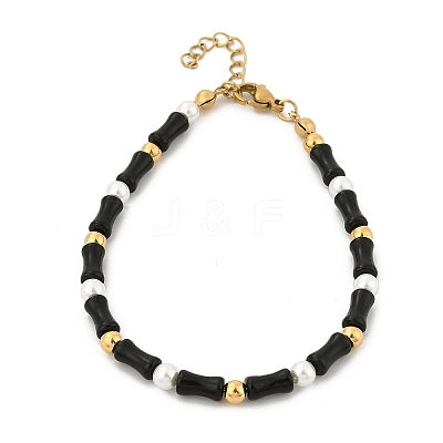 304 Stainless Steel Beaded Bracelets for Women BJEW-M056-08G-04-1