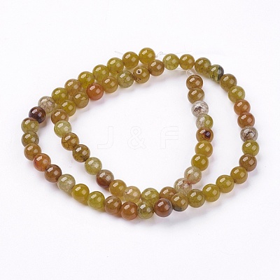 Natural Crackle Agate Stone Bead Strands G-R193-16-6mm-1