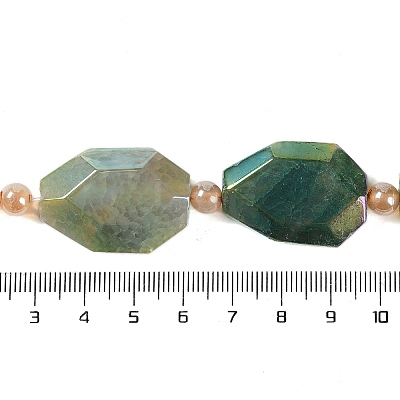 Electroplated Natural Agate Beads Strands G-L604-B01-01D-1