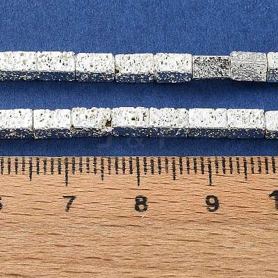 Electroplated Natural Lava Rock Beads Strands G-I360-K02-04-1