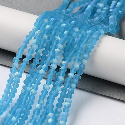 Imitation Jade Glass Beads Strands EGLA-A034-T2mm-MB08-1