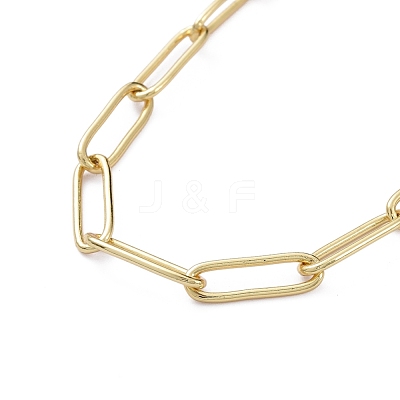 Brass Paperclip Chain NJEW-JN02859-1