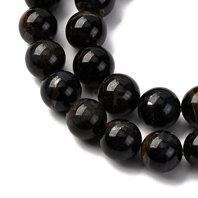 Dyed Natural Blue Tiger Iron Beads Strands G-G286-A03-10mm-1