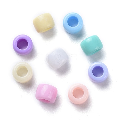 Mixed Color Chunky Acrylic Donut Spacer Beads for Kids Jewelry X-SACR-R746-07-1