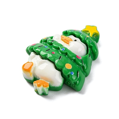 Christmas Duck Theme Opaque Resin Cabochons RESI-Q010-03E-1