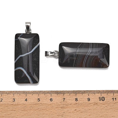 Natural Black Banded Agate Pendants GG-CBAA0EE-01P-11-1