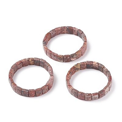 Natural Leopard Skin Jasper Stretch Bracelets BJEW-F406-B14-1
