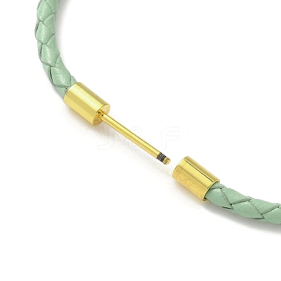 3MM Braided Round Imitation Leather Cord Bracelet Making MAK-S075-01G-K-1
