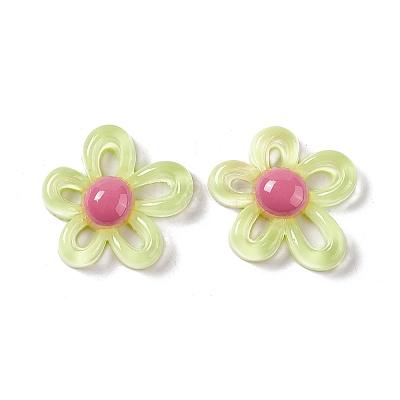 Flower Transparent Resin Cabochons X-RESI-G041-B01-1