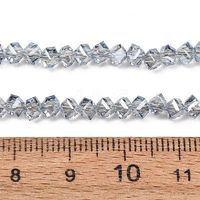Electroplate Transparent Glass Beads Strands GL-CBA7A17-01A-05-1