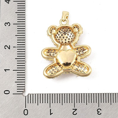 Brass Micro Pave Cubic Zirconia Pendants KK-P300-03G-01-1