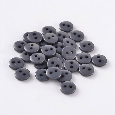 2-Hole Flat Round Resin Sewing Buttons for Costume Design BUTT-E119-36L-01-1