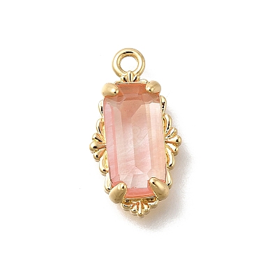 Brass Glass Charms KK-U061-10G-01-1