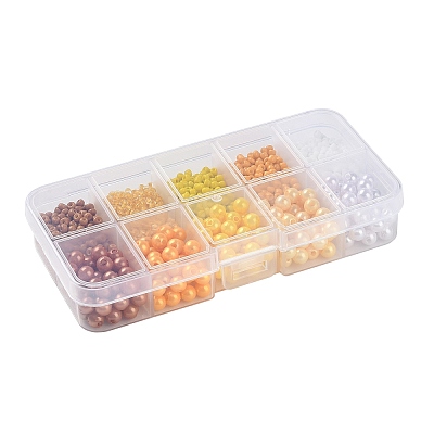 DIY 10 Grids ABS Plastic & Glass Seed Beads Jewelry Making Finding Beads Kits DIY-G119-01E-1