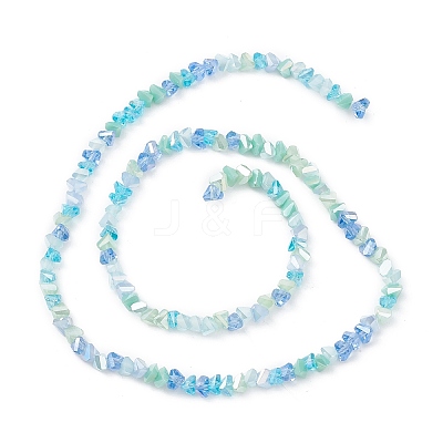 Gradient Color Electroplate Glass Bead Strands X-GLAA-E042-02A-1