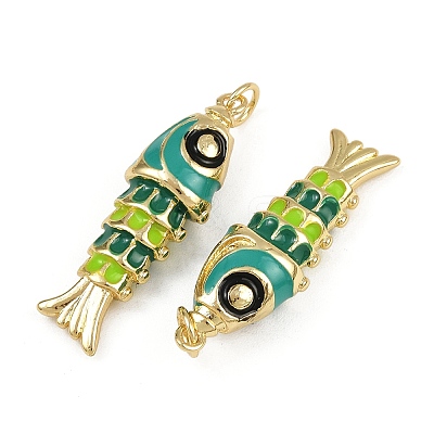 Brass Enamel Pendants X1-KK-L241-23G-01-1