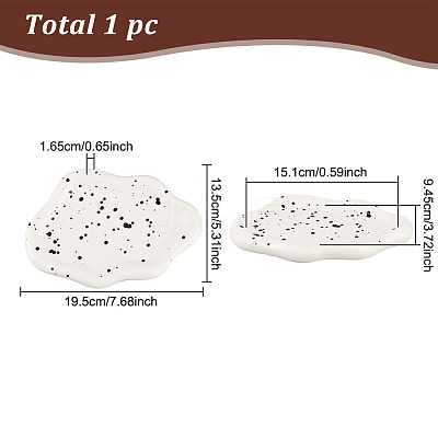 Cloud Shape Porcelain Tray AJEW-WH0326-62-1