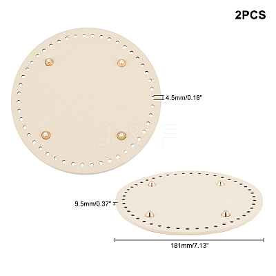 PU Leather Flat Round Bag Bottom FIND-PH0016-001I-1
