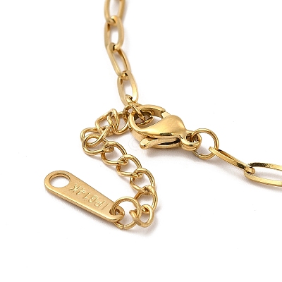 Ion Plating(IP) 304 Stainless Steel Paperclip Chain Bracelet for Women X-BJEW-G667-05G-1