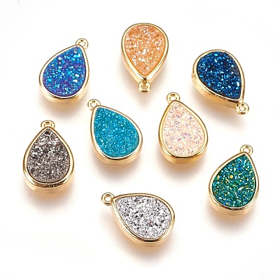 Resin Imitation Druzy Crystal Pendants KK-O101-A-1