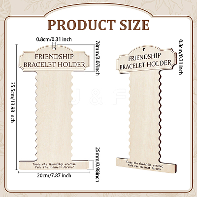 Wood Wall Mounted Bracelet Organizer Display Stands ODIS-WH0030-199-1