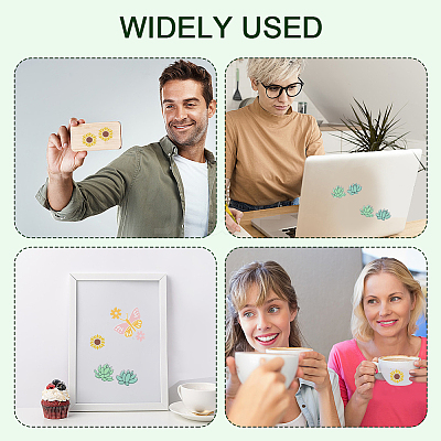 8Pcs 8 Styles Flower & Butterfly UV Transfer Sticker for Glass Cup DIY-CN0003-01B-1