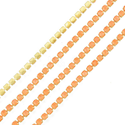 Brass Rhinestone Strass Chains CHC-N017-003B-B04-1