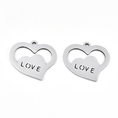 Non-Tarnish Valentine's Day 201 Stainless Steel Pendants STAS-S081-082-1