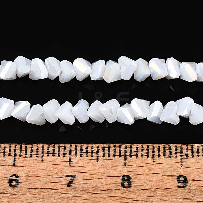 Electroplate Opaque Glass Beads Strands GLAA-N022-4mm-03-1