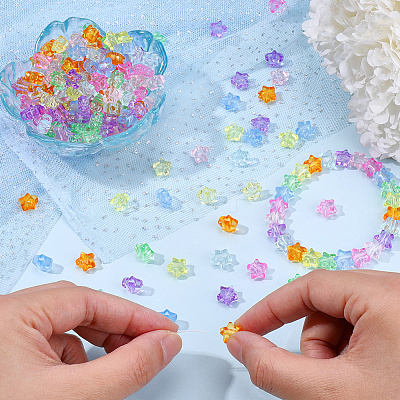 320Pcs 8 Colors Transparent Acrylic Beads MACR-PA0001-25-1