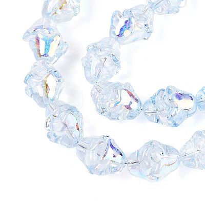 Electroplate Transparent Glass Beads Strands EGLA-N020-03G-1