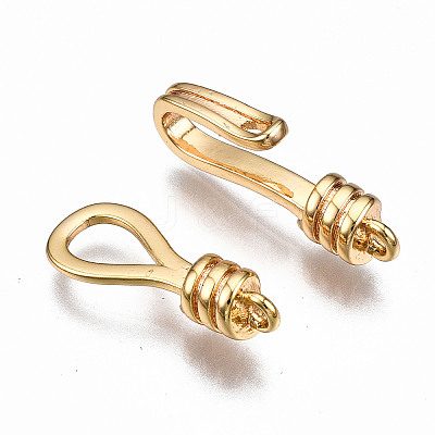 Brass Hook and S-Hook Clasps X-KK-T063-70G-NF-1