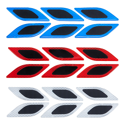 3 Sets 3 Colors Leaf Shape Resin Car Door Protector Anti-collision Strip Sticker STIC-FH0001-15B-1