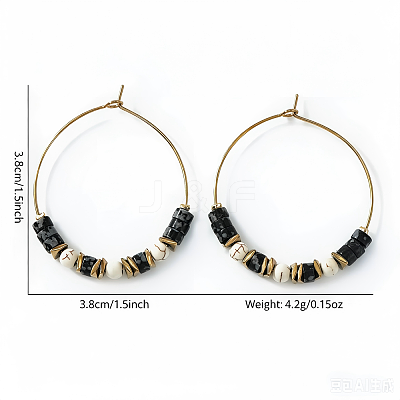 Bohemian Colorful Natural Stone Beaded Hoop Earrings for Women TC8754-10-1