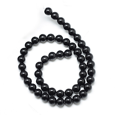 Synthetic Black Stone Bead Strands G-R345-4mm-35-1-1