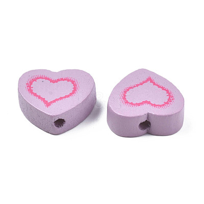 Spray Painted Maple Wood Beads WOOD-Q030-87E-1