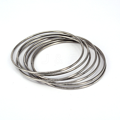 201 Stainless Steel Bangles BJEW-O115-63-1-1