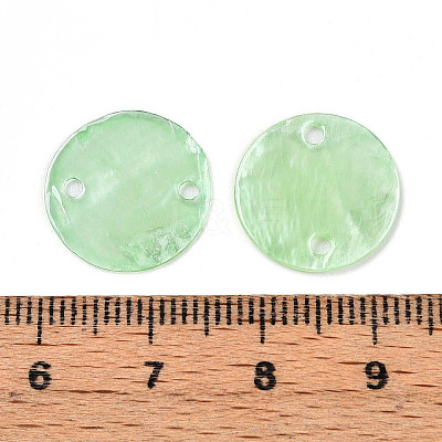 Dyed Natural Capiz Shell Disc Links Connector Charms SSHEL-WH0006-01A-6-1