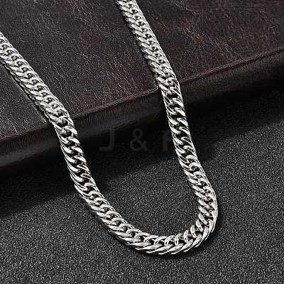 6MM 304 Stainless Steel Cuban Link Chain Necklaces for Men NJEW-B134-08B-P-1
